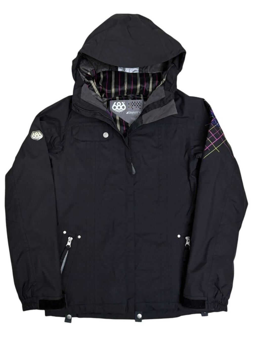 686 SMARTY JACKET Waterproof Snowboard Ski Black Parka Coat Women XS Retail $300